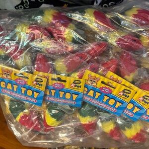 24 Pieces Vo-Toys Fur Mouse Rainbow 3" Cat Toy Fun Mice Playful Pet Color